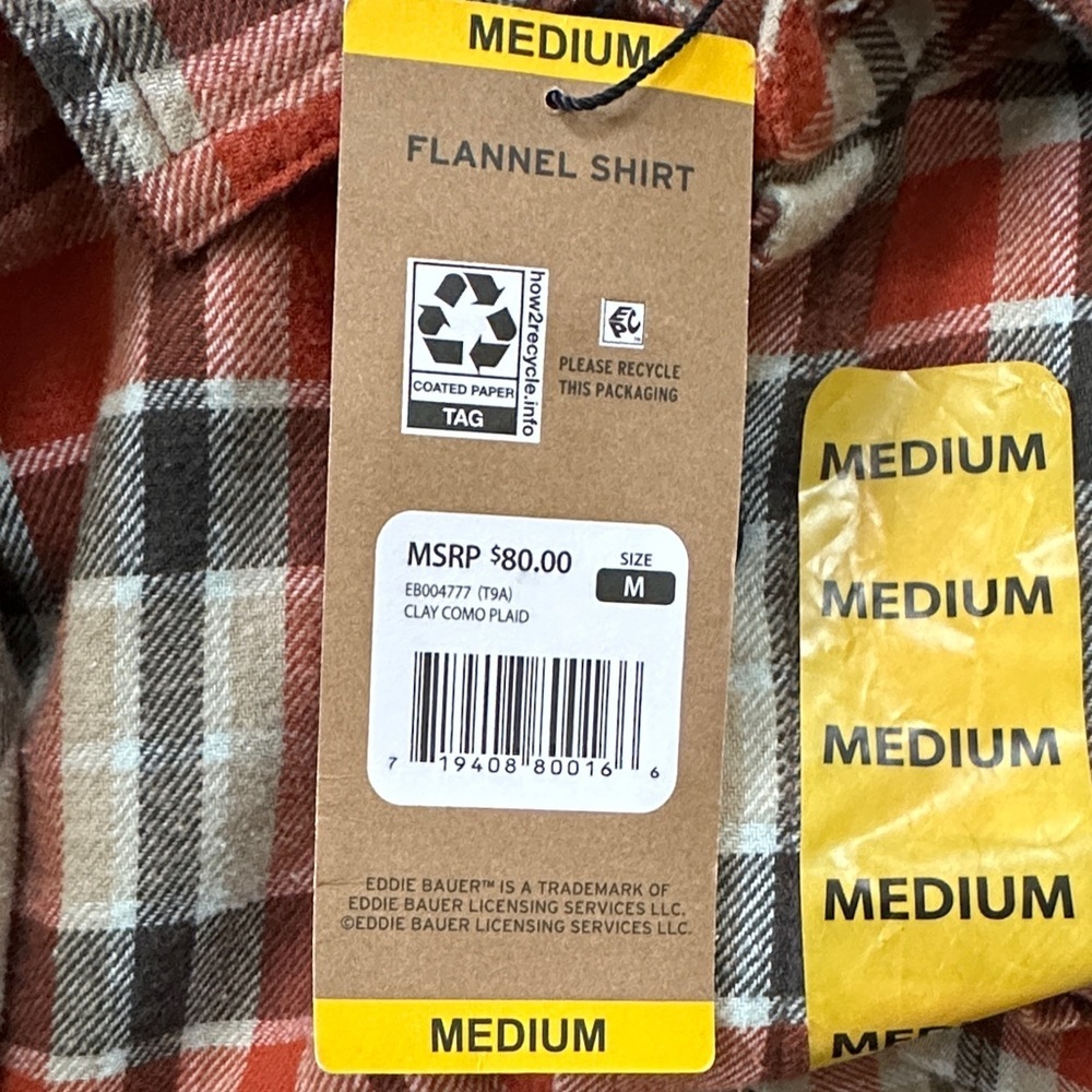 NWT Mens Eddie Bauer Flannel Shirt - Picture 6 of 6